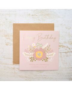DITSY FLORAL HAPPY BIRTHDAY WITH GOLD FOIL CARD