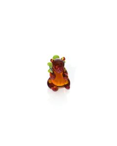 GLASS CAPYBARA CARRYING TURTLE ORNAMENT HAND BLOWN