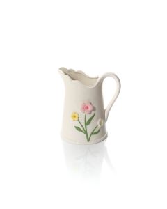BRIGHT AND BEAUTIFUL STONEWARE DECORATIVE LARGE JUG WITH 3D FLOWER HEADS