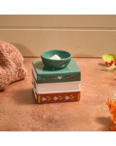COSY CHAPTER BOOK STACK STONEWARE WAX MELT BURNER