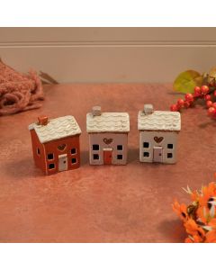 COTTAGE STONEWARE MINI 3 ASSTD HANDPAINTED ORNAMENT