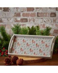FESTIVE STAG WOODEN TRAY
