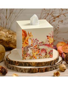 TOADSTOOL TALES TISSUE BOX WITH WOODLAND ANIMALS