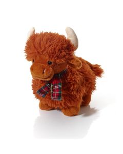 DOUGAL HIGHLAND COW TOY 30CM PLUSH FABRIC WITH TARTAN SCARF
