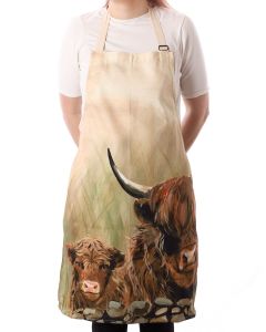 APRON DOUGAL HIGHLAND COW UK MADE 100% COTTON