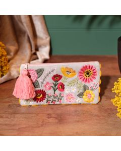 FLORAL LUXE COTTON VELVET EMBROIDERED GLASSES CASE WITH BEADS SEQUINS AND TASSEL