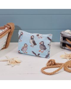 PUFFIN REPEAT POUCH LIGHT BLUE FABRIC
