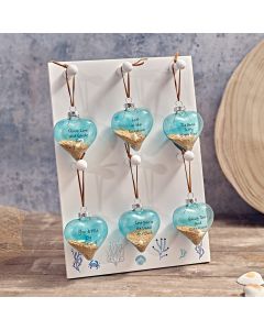 GLASS BEACH HEART 6 ASSTD 24/STAND **