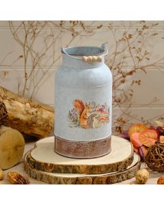 TOADSTOOL TALES METAL MILK URN WITH WOODLAND ANIMALS NOT SUITABLE FOR WATER