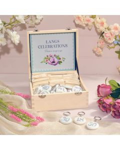 FLORAL CELEBRATIONS ROUND MARBLE AGE 18 TO 100 AGE KEYRING 10 ASSTD WITH POUCH DISPLAY BOX 60