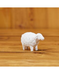 SHEEP ORNAMENT WHITE TEXTURED RESIN