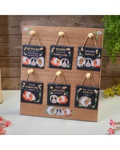 GUINEA PIG SLATE SQUARE HANGER 6 ASSTD WITH STAND 36