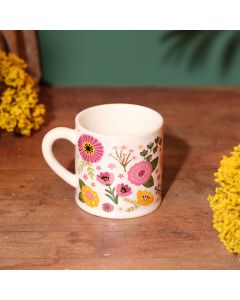 FLORAL LUXE WRAPAROUND PATTERN STONEWARE MUG GIFT BOXED **