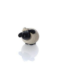 SHEEP TERRACOTTA WITH GLAZED BLACK FACE SHEEP ORNAMENT MEDIUM