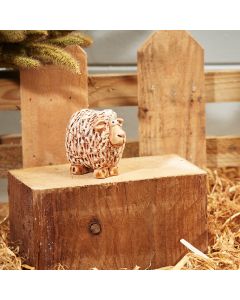 SHEEP ORNAMENT SMALL CREAM TEXTURED CERAMIC++