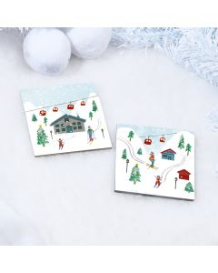 XMAS SNOWY COASTER SLATE S/2