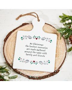 CERAMIC XMAS TRIVET SQUARE WITH HOLLY SPRAY