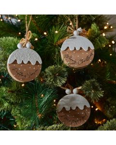 XMAS PUDDING HANGER 3 ASSTD++