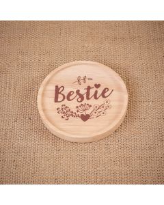 BESTIE ROUND WOOD LIPPED COASTER