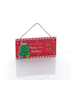 JINGLE AND JOY HAVE YOURSELF A MERRY CHRISTMAS WOOD PLAQUE WITH 3D TREE