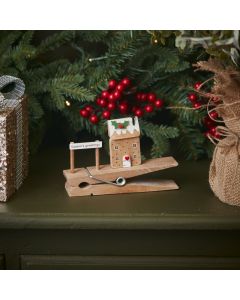 XMAS PUDDING HOUSE PEG WOODEN++++