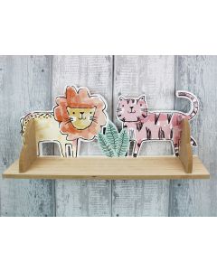 BABY SHELF NATURAL WOOD WITH 3D ZOO ANIMALS+++