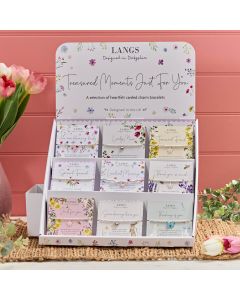 PRETTY FLORAL COMPLETE SET OF HEARTFELT BRACELET CARDED CHARM BRACELETS WITH ENVELOPE 9 ASSTD DISPLAY 54